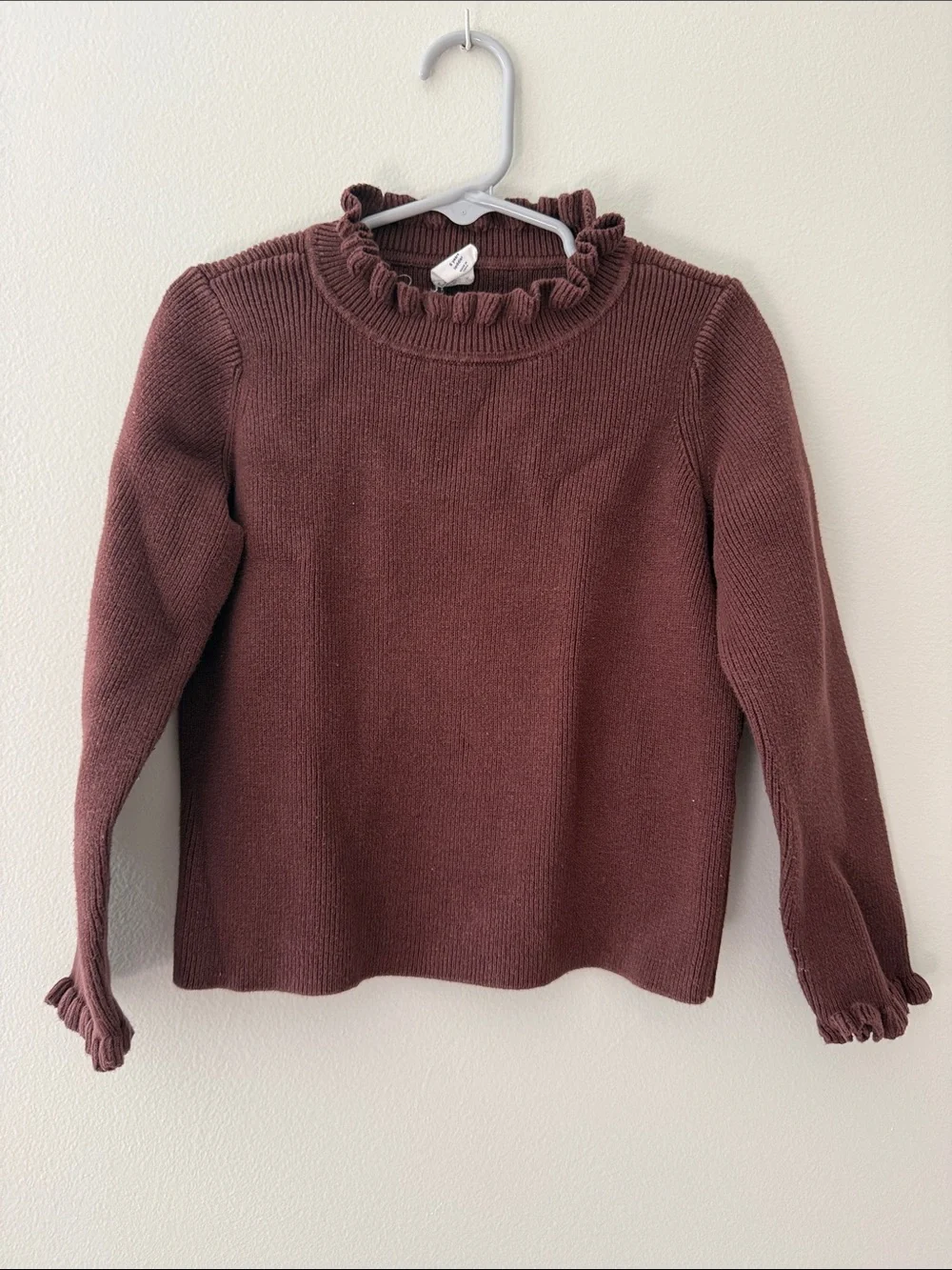 Baby Gap | Girls Burgundy Ribbed Frill Collar Sweater | Size 5